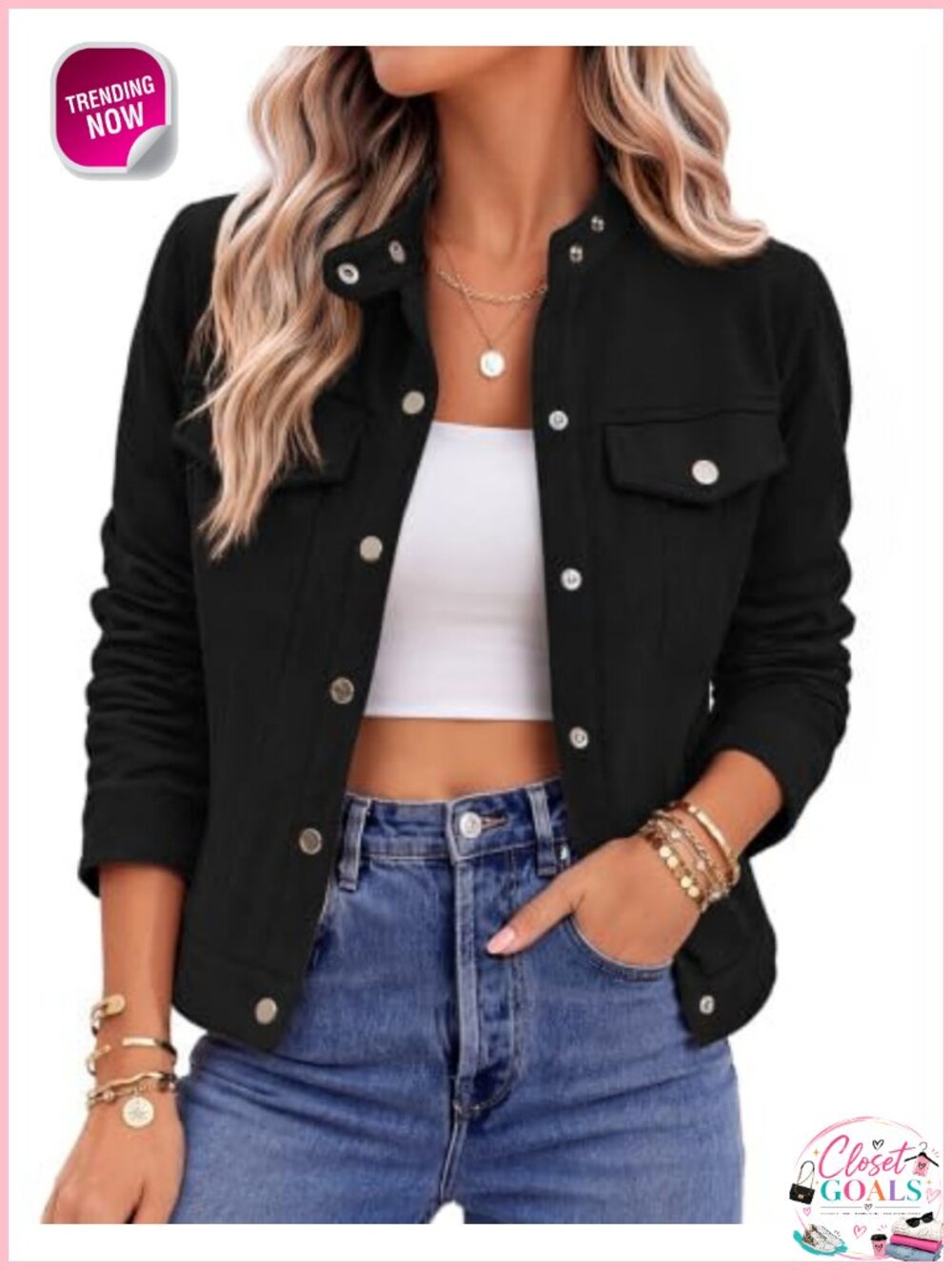 Faux Suede Cropped Jacket Snap Button Lapel Long Sleeve Casual